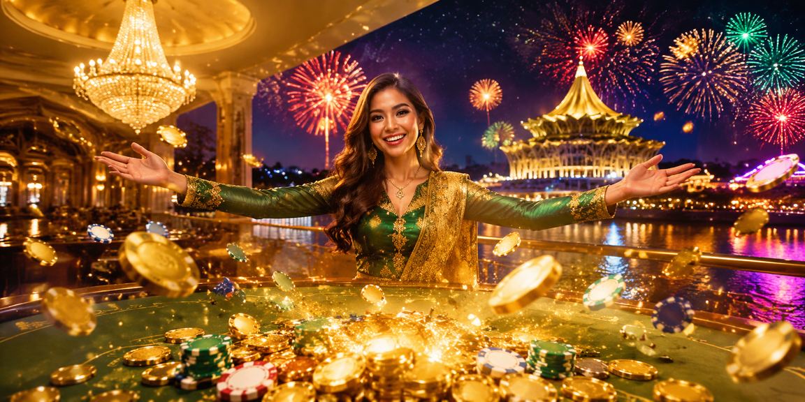 Pemain menikmati slot video dalam talian sempena Hari Raya di Kuching
